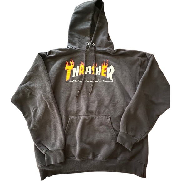 Thrasher Magazine Other - Thrasher Magazine Flame Logo Hoodie Black Mens Medium Skateboarding Pullover